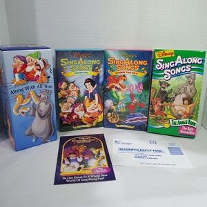 Disney Sing Along Songs VHS Set of 3 Kids Read Along on Screen